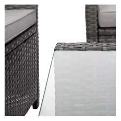 Gray Wicker 4-pc. Deluxe Outdoor Living Set