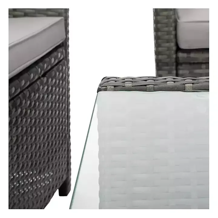 Gray Wicker 4-pc. Deluxe Outdoor Living Set