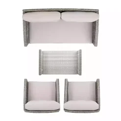 Gray Wicker 4-pc. Deluxe Outdoor Living Set