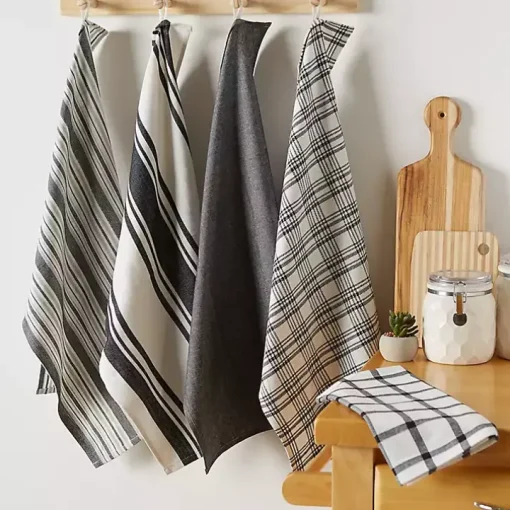 Gray Woven Dish Towels, Set of 5