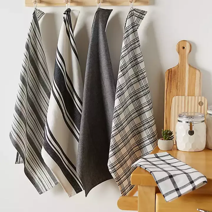 Gray Woven Dish Towels, Set of 5