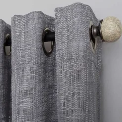 Gray Woven Single Curtain Panel, 84 in.