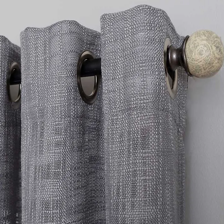 Gray Woven Single Curtain Panel, 84 in.