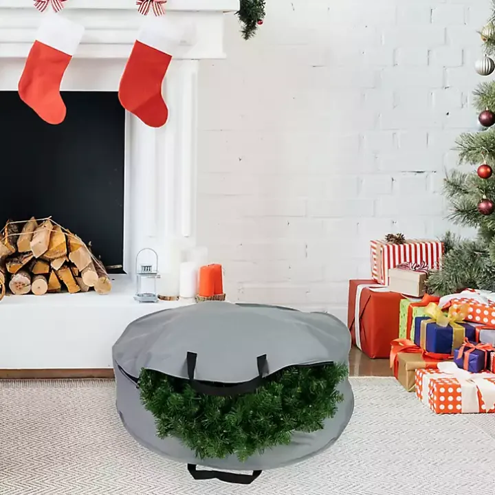 Gray Wreath Storage Bag, 30 in.