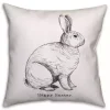 Grayscale Happy Easter Pillow