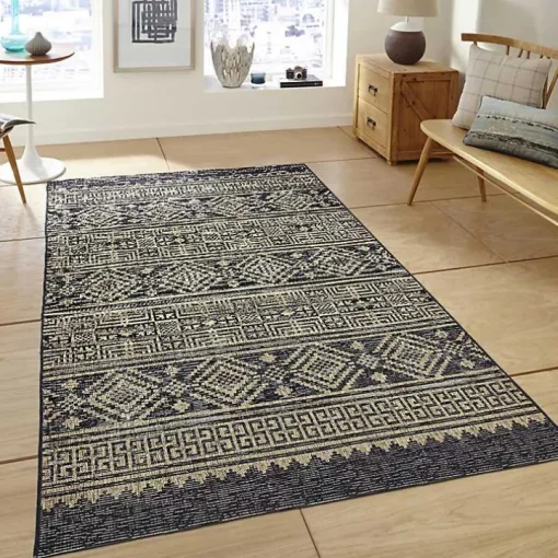 Greek Key Sun Shower Outdoor Area Rug, 5x8