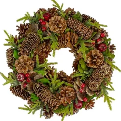 Green and Brown Pinecone Mini Wreath