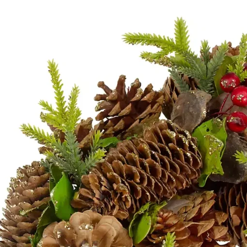 Green and Brown Pinecone Mini Wreath