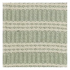 Green and Ivory Striped Cotton Throw