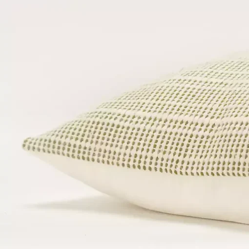 Green and Natural Sea Striped Pillow