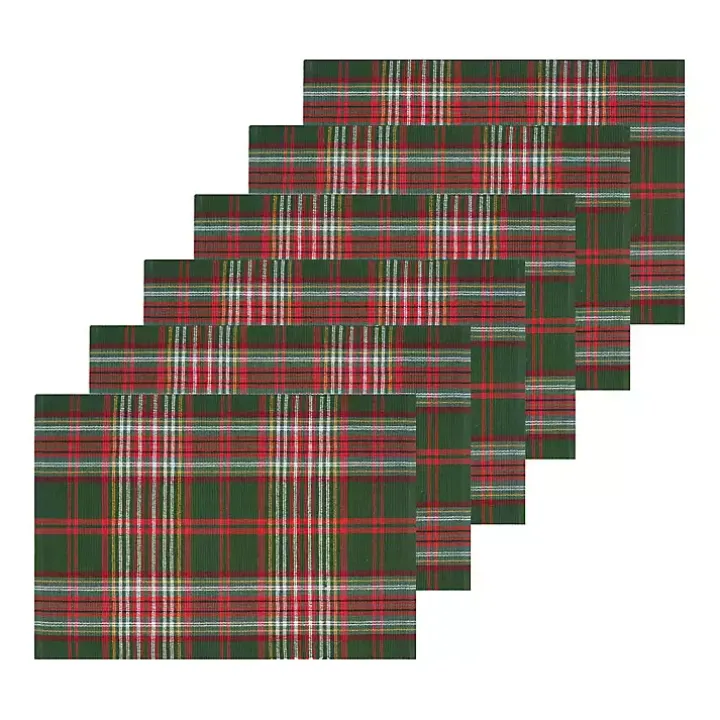Green and Red Axel Plaid Placemats, Set of 6