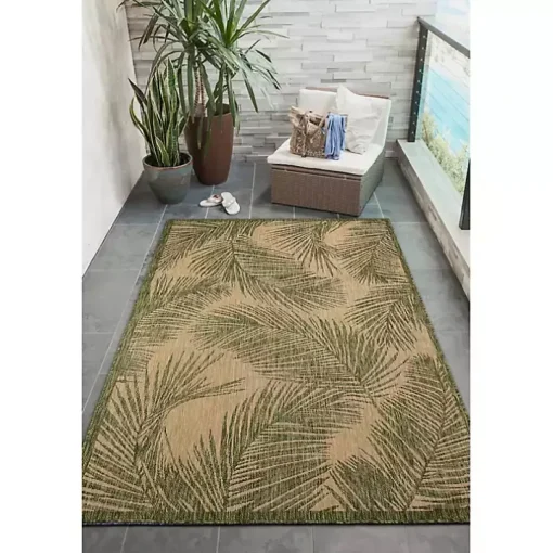 Green Cabo Palm Indoor Outdoor Area Rug, 8x10