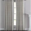 Green Checkered Single Curtain Panel, 84 in.