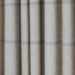 Green Checkered Single Curtain Panel, 84 in.