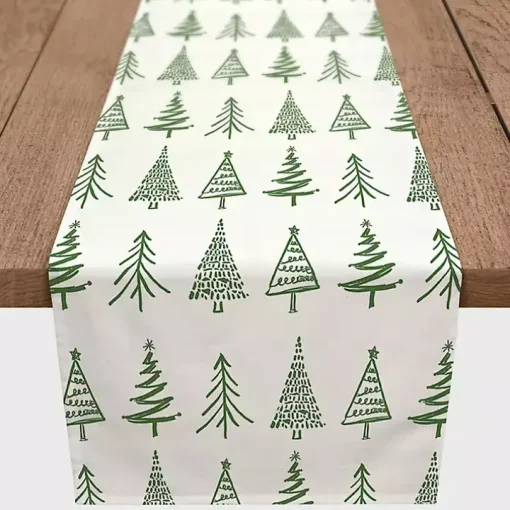 Green Christmas Tree Table Runner