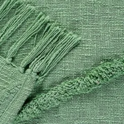 Green Diamond Tufted Cotton Throw