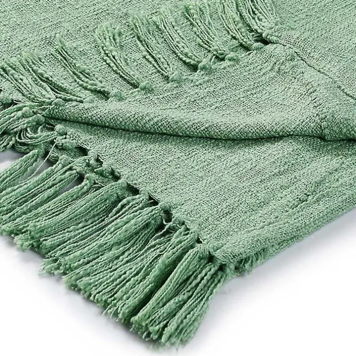 Green Diamond Tufted Cotton Throw
