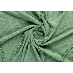 Green Diamond Tufted Cotton Throw