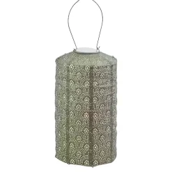 Green Fan Cylinder Hanging LED Outdoor Lantern