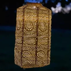 Green Fan Cylinder Hanging LED Outdoor Lantern