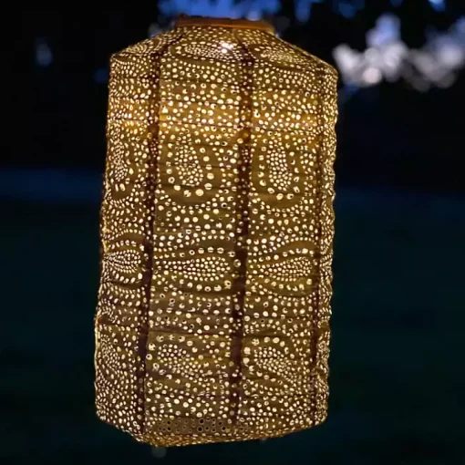 Green Fan Cylinder Hanging LED Outdoor Lantern