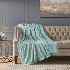 Green Faux Fur Oversized Throw