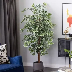 Green Ficus Potted Tree, 73 in.