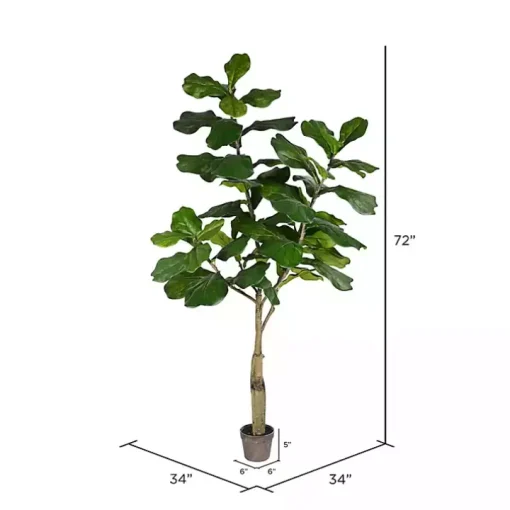 Green Fiddle Leaf Tree in Distressed Pot