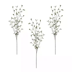 Green Foliage Branch Stems, Set of 3