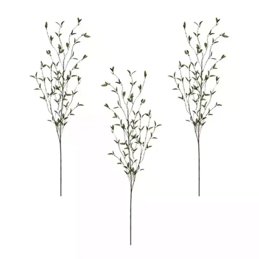 Green Foliage Branch Stems, Set of 3