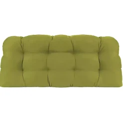 Green French Edge Outdoor Wicker Settee Cushion