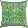 Green Geometric Diamonds Outdoor Pillow, 22 in.