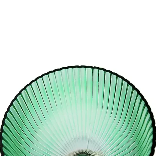 Green Glass Vase with Gold Pedestal Base, 16 in.
