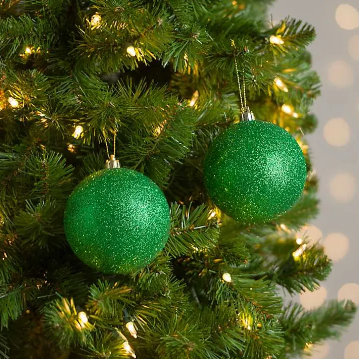 Green Glitter Ball 2-pc. Ornament Set, 4 in.