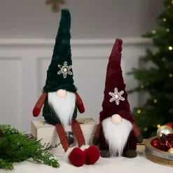 Green Gnome with LED Snowflake