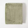 Green Heavenly Herringbone Plush Throw