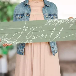 Green Joy to the World Wall Plaque