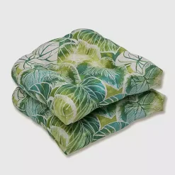 Green Lagoon Outdoor Chair Cushions, Set of 2