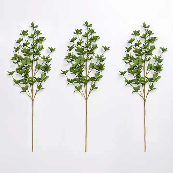 Green Leaves Stems, Set of 3