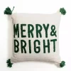 Green Merry and Bright Pillow