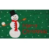 Green Merry Christmas Snowman Doormat
