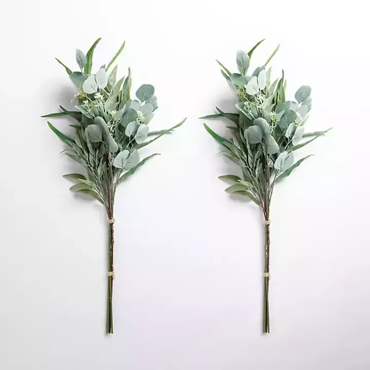 Green Mixed Eucalyptus Bouquets, Set of 2