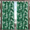 Green Palm Leaf Outdoor Curtain Panel Set, 96 in.