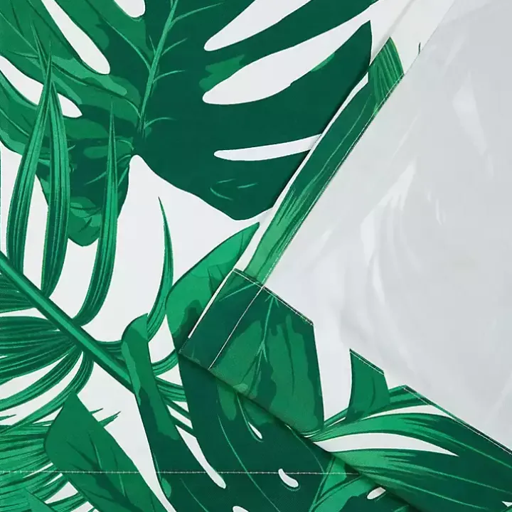 Green Palm Leaf Outdoor Curtain Panel Set, 96 in.