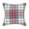 Green Red Blue Morris Plaid Christmas Throw Pillow