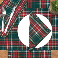 Green Red Jewel Plaid Christmas Table Runner