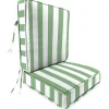 Green Striped Outdoor Deep Seat Cushion