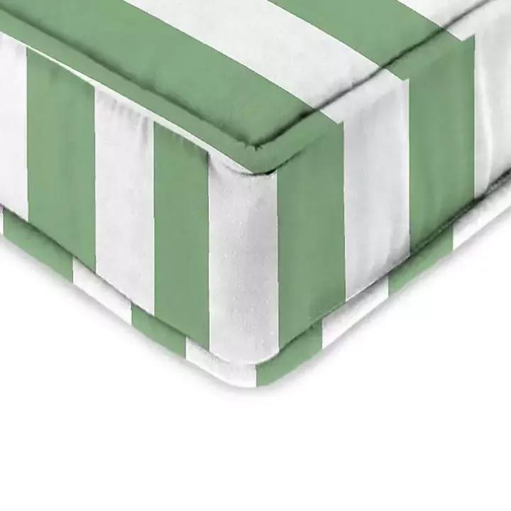 Green Striped Outdoor Deep Seat Cushion