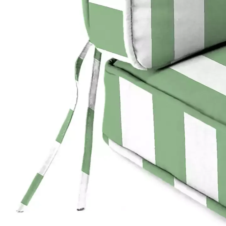Green Striped Outdoor Deep Seat Cushion