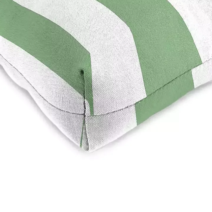 Green Stripes Outdoor Chair Cushions, Set of 2